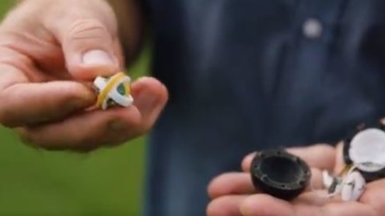 High-tech: A look inside the new microchip-embedded Kookaburra ball. 