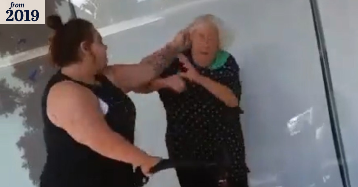 'She's just an old lady': Woman's alleged attack caught on camera