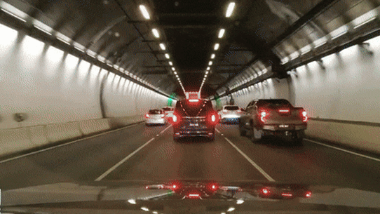Motorists are travelling through the busy Burnley Tunnel a minute quicker since the installation of moving lights that trigger a driver’s instinct to flee, CityLink operator Transurban says.