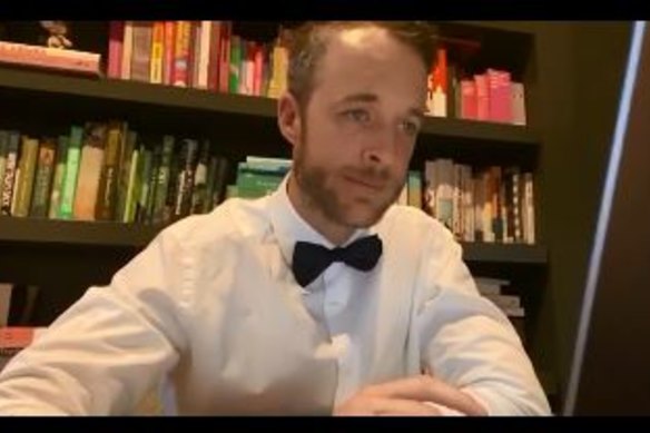 Hamish Blake brings a bit of fun to video conferencing lockdown-style.