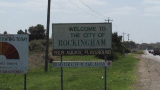 The City of Rockingham welcome sign, near Singleton.