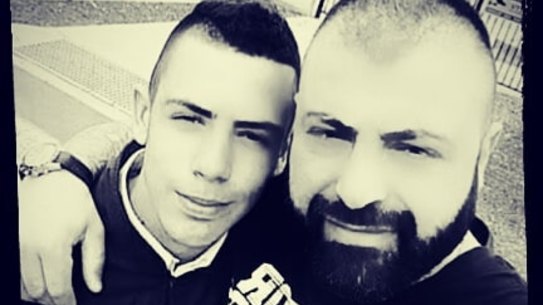 A young Jacob Elliott with his father, slain crime boss Nabil Maghnie.