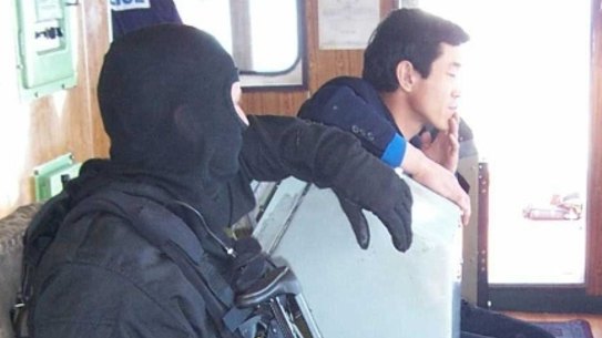 Tim Curtis (SAS) post assault of the Pong Su by Australian forces on the trip back into Sydney in April 2003.