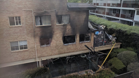 A fire destroyed a ground floor apartment in Braddon on Monday night.