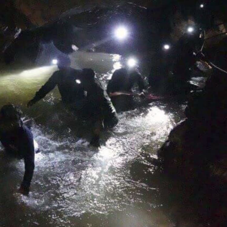 Thai rescue teams head deep inside the Tham Luang cave complex looking for the missing Wild Boars players and their coach.