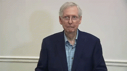 US Senator Mitch McConnell freezing up again.