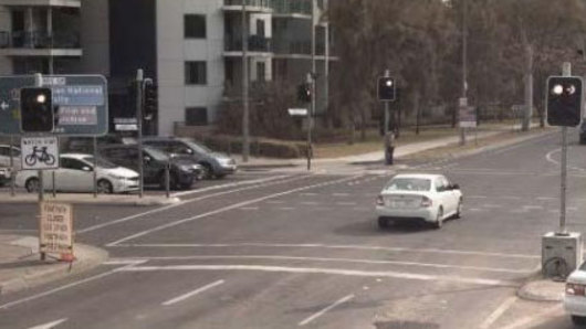 A sample image of a red light camera infringement photo, which will now be accessible for free online to ACT drivers who receive a traffic infringement notice.