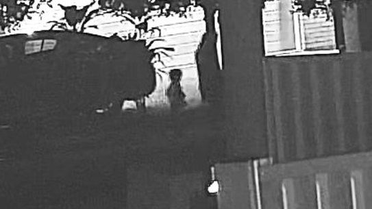 An image from CCTV footage showing the young girl walking with her family in Caboolture before she was hit by a ute.