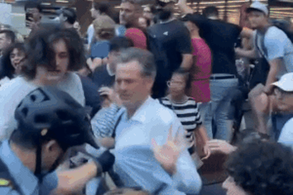 A man in an altercation with police in Sydney on Monday afternoon.