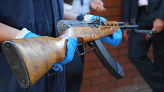 A SKS assault rifle similar to what police seized on Easter Monday.