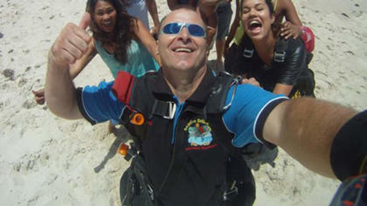 Juraj Glesk (front centre) was one of two skydive instructors killed in the crash.