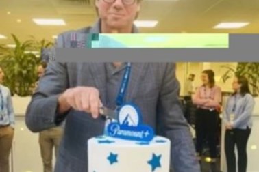 AFL boss Gill McLachlan received a birthday cake from US Entertainment giant Paramount this week.