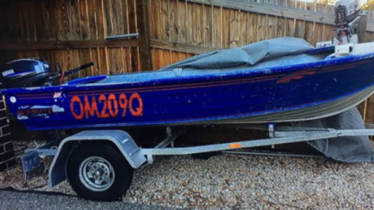 Water police and other agencies are searching for this boat in Moreton Bay.