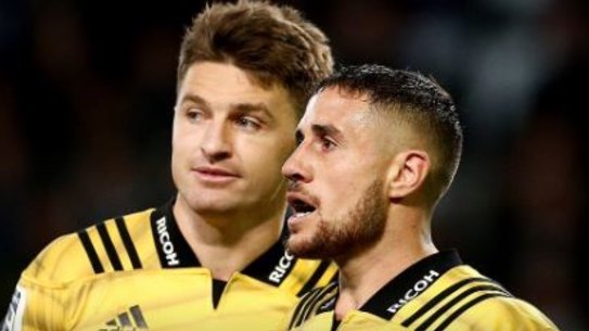 Beauden Barrett and TJ Parenara