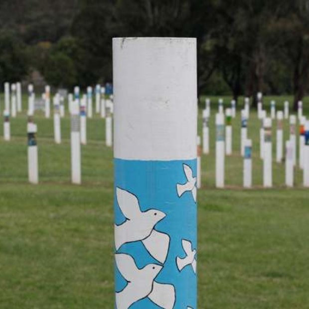 The SIEV X memorial at Weston Park in Canberra.