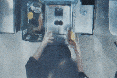 Gif showing how cameras monitor the self-service checkout at supermarkets