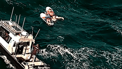 ‘Exhausted, shaken’ paddleboarders thank rescuers after being swept across bay