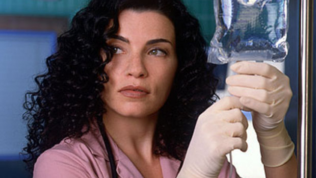 Margulies as Nurse Hathaway in the hit medical drama ER.