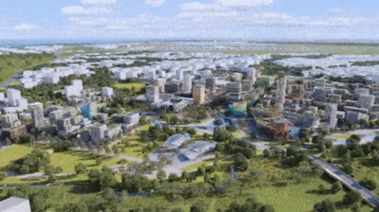 An artist’s impression of the plan for Sydney’s new city of Bradfield.