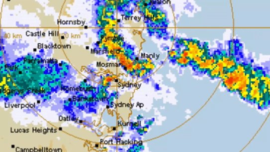 The weather system moving over Sydney. 