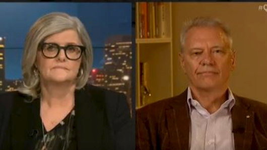 Sam Mostyn, left, and Bill Bowtell on Q+A on Monday night. 