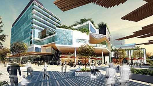 An artists' impression of a proposed $1 billion redevelopment of Ipswich's city centre.