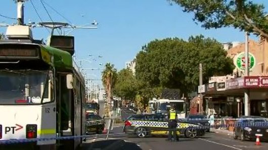 A man was hit by a tram as he crossed Fitzroy Street on Thursday afternoon.