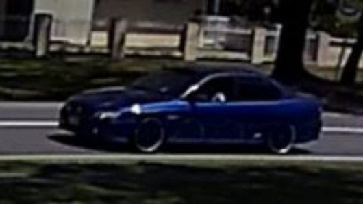 Police were searching for this blue 2004 Holden Commodore sedan, which might have been chasing the silver ute  around the Burpengary East estate.