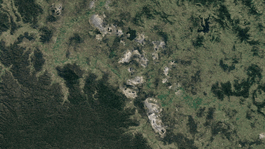 The north and south Hunter Valley Operations mines, as seen from above. GIF.