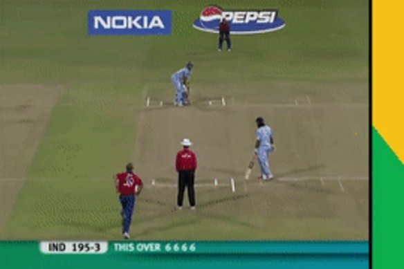 The fifth ball went high and long.