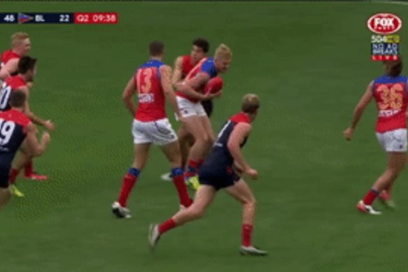 Milking the moment? Brisbane’s Rhys Mathieson.