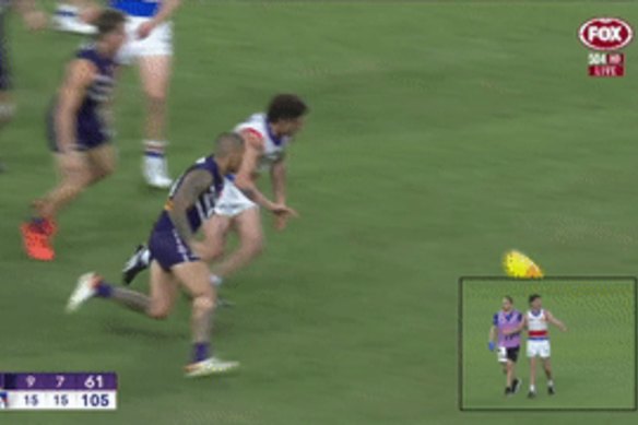 The moment of impact for Tom Liberatore.
