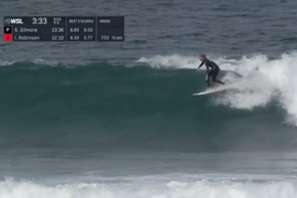 Stephanie Gilmore in action at Bells Beach.
