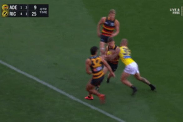 Nathan Broad’s heavy tackle.