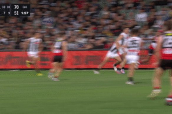 The incident involving St Kilda’s Anthony Caminiti and Collingwood’s Nathan Murphy.
