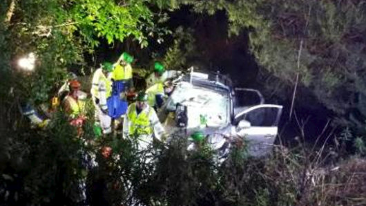 Trapped woman rescued 17 hours after car crash off Princes Highway