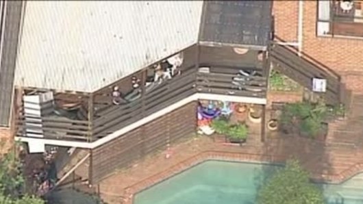 Aerial vision of the site where a balcony collapsed in Doncaster East on December 16, 2017. 