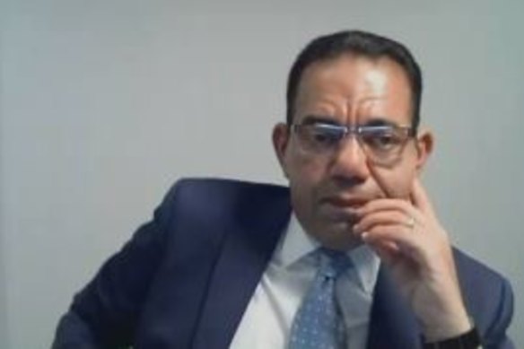 Sam Aziz during questioning by IBAC in November.