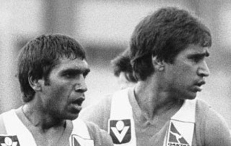 The young Sonja Hood saw star North Melbourne players Jim (left) and Phil Krakouer targeted by racism on the field.