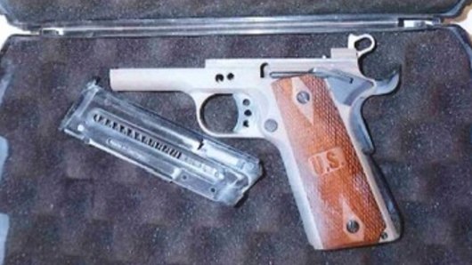A police photo of one of the guns allegedly imported from the US.