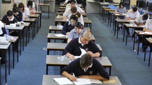 VCE students doing their English exam.