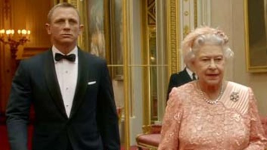 The Queen with James Bond (Daniel Craig) in clip created for the London Olympics.