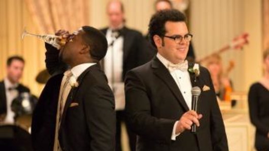 Josh Gad (right) and Kevin Hart in <i>The Wedding Ringer</i>.