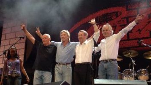 Pink Floyd (from left): David Gilmour, Roger Waters, Nick Mason and Richard Wright, in a one-off performance at Live 8 in 2005.