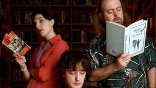 Dylan Moran, centre, with Tamsin Greig and Bill Bailey in Black Books.