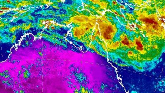 Tropical Cyclone "Penny" over water east of Cape York Peninsula east of Lockhart River on Wednesday evening. 