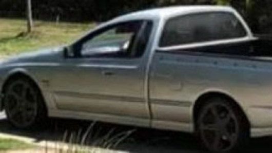 The silver Ford Falcon XR8 utility, which had no plates and might have been chased by a blue Commodore.