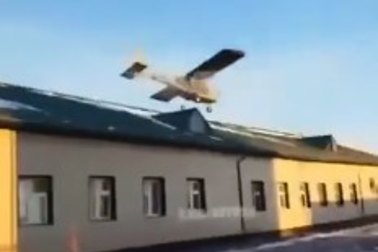 The Ukrainian drone over its target in Grozny, Checheyna.