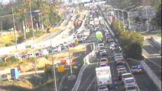 Pacific Motorway traffic in Brisbane's south after a multi-vehicle crash in Queensland.
