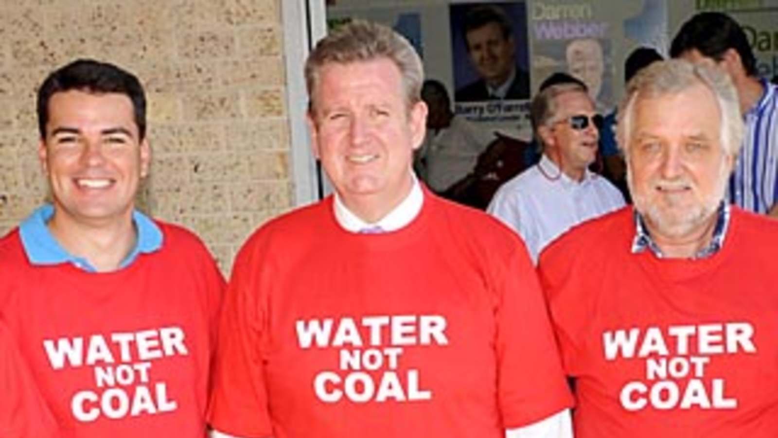 Former NSW premier Barry O'Farrell (centre).